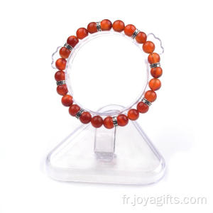Bracelet de perles rondes en cornaline naturelle 8MM 24 pour la guérison du Reiki